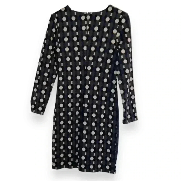Boden Priscilla Jacquard Dress US 6 Geometric Gray Navy Taupe Black - Picture 2 of 9
